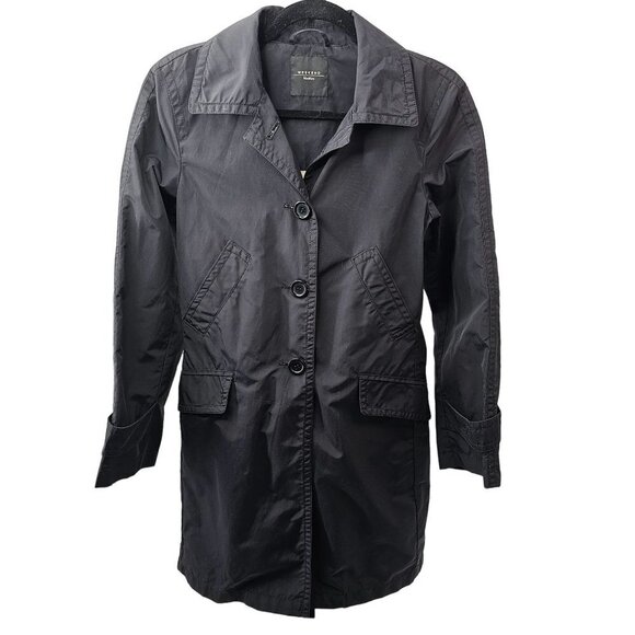 MaxMara Trench Coat Black Jacket Max Mara Designer Quiet Luxury 2 Rain Wind - Picture 1 of 8